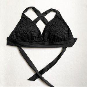 Black Lace Bikini Top